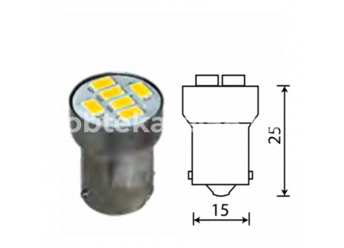 светодиод 24v T15 6SMD BA15S White 24t15-W/6smd 5630