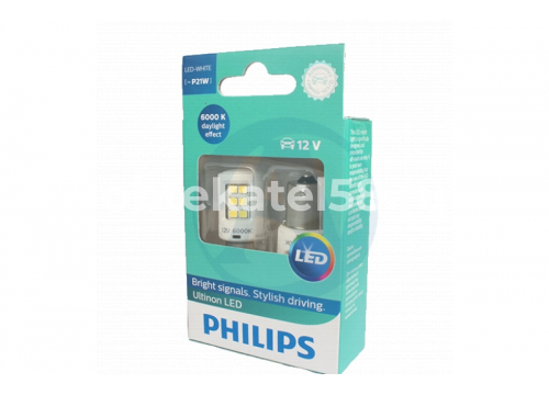 Светодиод PHILIPS 12V P21W BA15s (2шт.) Led WHITE Ultinon 6000k (P-11498ULWX2)