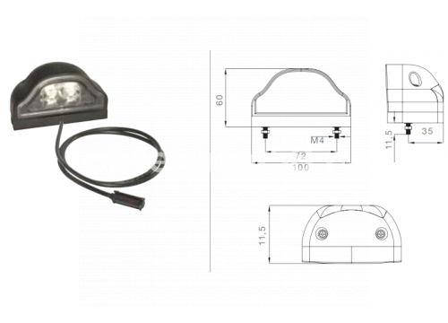 Подсветка номера REGPOINT LED разъем-P&R/провод-1м ASPOECK 36-3604-014