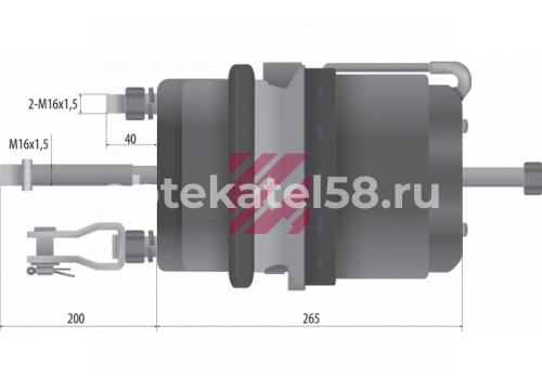 Тормозная камера с энергоаккумулятором с вилкой тип 24/30 он 0174202718 MARSHALL M2852430
