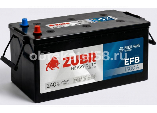 Аккумулятор 12V/240Ah+EFB/1300А/+LH/518х276х240мм ZUBR EFB 240