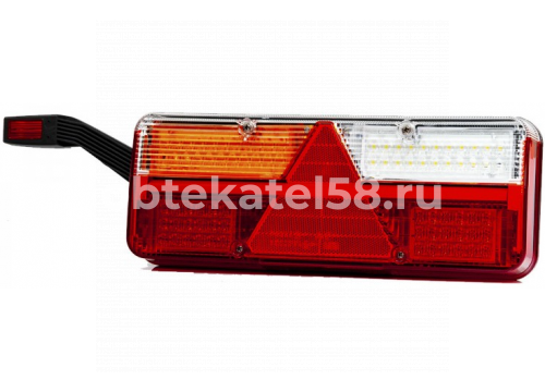 Фонарь задний FRISTOM лампа/6-функциональный/12-36V/5 фишек(AMPx7+4ПЛОСК)/левый/с рогом FT-500-1367