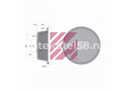 Мембрана D=158мм, H=48мм (тип цилиндра 16, длинный ход) он 81511130007 MARSHALL M2710011
