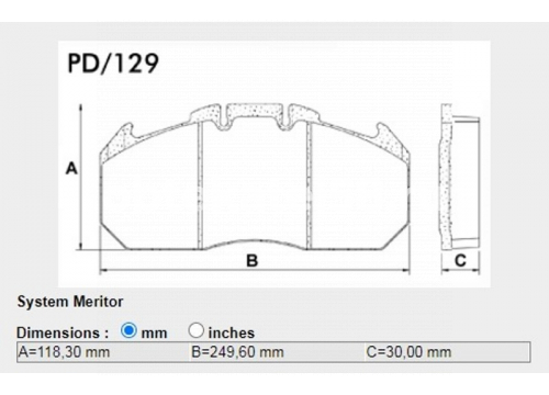 Комплект дисковых колодок 249х110х29мм Meritor Elsa 225-3 он 29218 MARSHALL (PLUS) M2629174-P