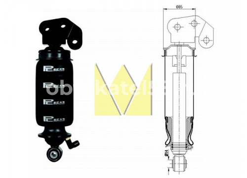 Пневмоамортизатор кабины Renault Premium DXI задний он 5010615879 PEGA P20.5303.RA