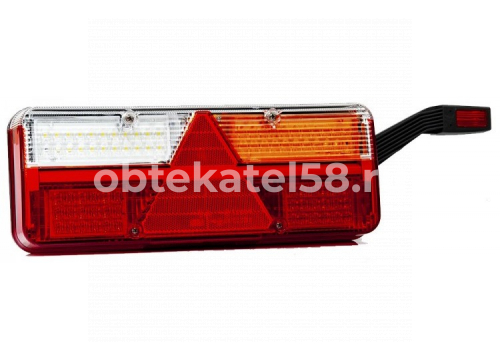 Фонарь задний FRISTOM лампа/6-функциональный/12-36V/5 фишек(AMPx7+4ПЛОСК)/правый/с рогом FT-500-2367