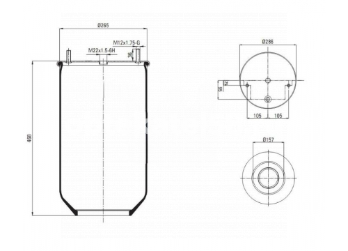 Пневморессора САФ без стакана MARSHALL MP481030(P10.4810.S)