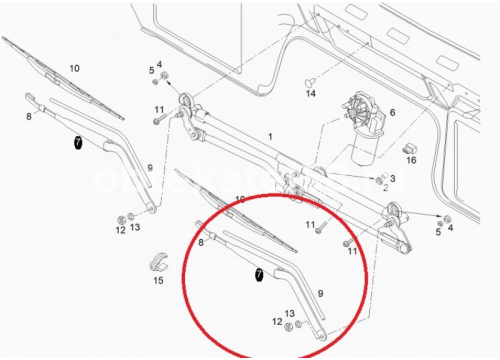 Поводок стеклоочистителя MAN TGA/TGX/TGS он 81264306068 AUGER 124523