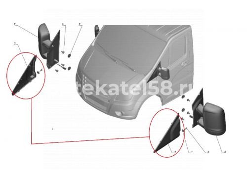 Накладка зеркала ГАЗель NEXT (треугольник) правая OEM A21R238201814