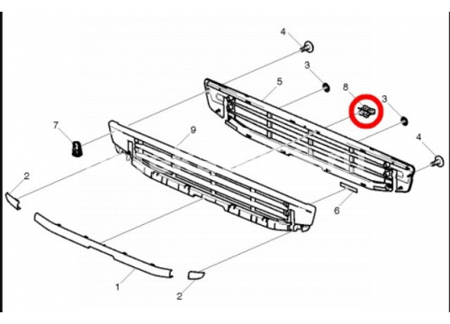 Клипса решетки нижней Volvo он 82386672 ОРИГИНАЛ