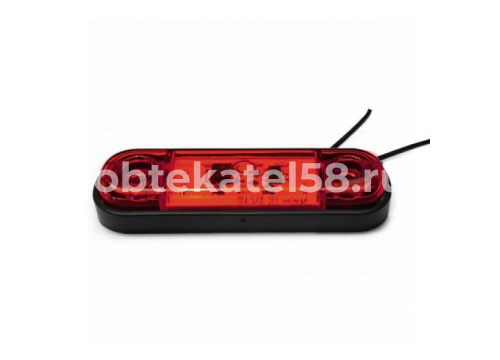 ТРАС фонарь габаритный 12Led 12-24v mini(Slim) красный L=80мм 014.3731-36