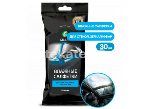 Влажные салфетки для очистки стекол,зеркал и фар (уп-16) GRASS IT-0313