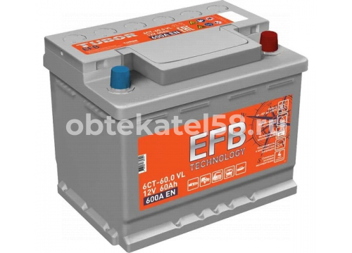 Аккумулятор 12V/60Ah+EFB/600А/+RH/242х175х190мм TUBOR EFB 4607008885729