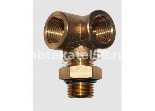 Фитинг Startec угловой M16/F16/F16 с контргайкой и уплотнением INF.11.M16F16L2