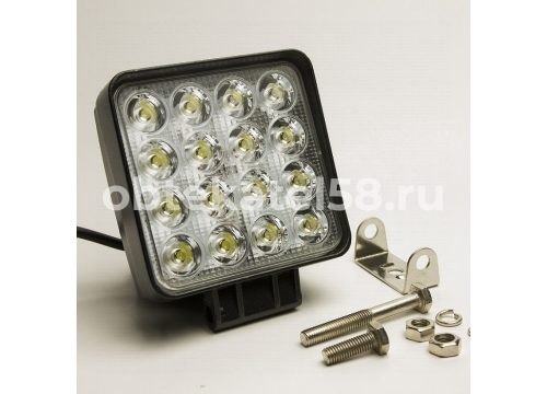 Дополнительная LED фара 16LED,9-30V, 16.6W WHITE (108х108х25) LEDMH G0001-25MM