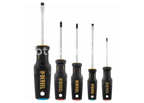 Набор отверток 5 предмета SL5/SL6/PH0/PH1/PH2 3-х компонетная рукоятка DENZEL 122157